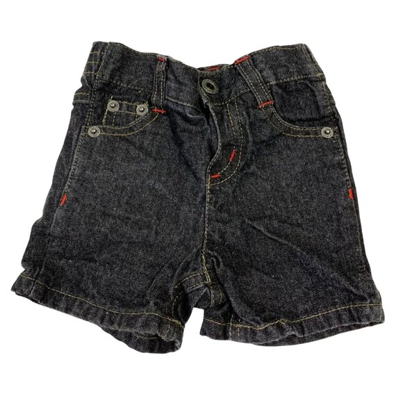 Coogi Infant Baby Size 3 6 Months Pull On Denim Jean Shorts Spellout back Pocket - Picture 1 of 3